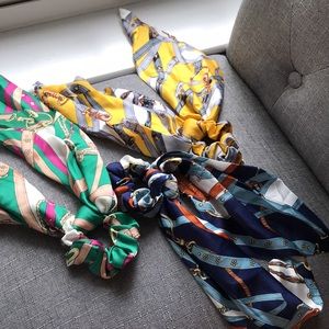 3 vintage scrunchies